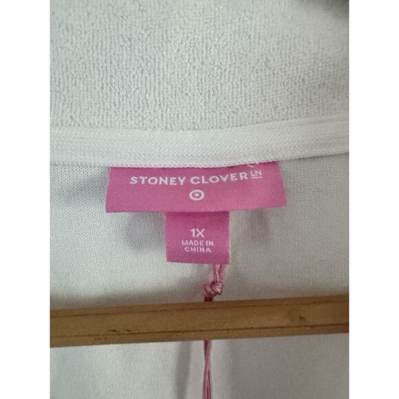 NWD Stoney Clover Target White Terry Pullover 1/2 Zip Sweatshirt Size 1X - Picture 6 of 7